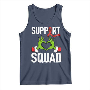 Red Ribbon AIDS Awareness Tank Top Elf Hand Christmas HIV Support TS14 Navy Print Your Wear