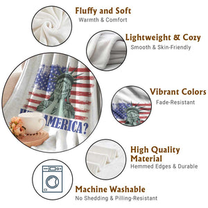 Funny American Throw Blanket Statue of Liberty WTF USA Freedom Satire TS14 Print Your Wear