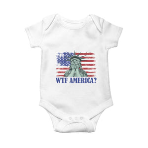 Funny American Baby Onesie Statue of Liberty WTF USA Freedom Satire TS14 White Print Your Wear