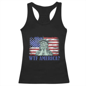 Funny American Racerback Tank Top Statue of Liberty WTF USA Freedom Satire - Print Your Wear