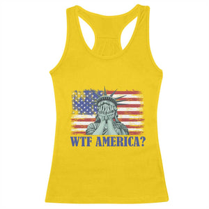 Funny American Racerback Tank Top Statue of Liberty WTF USA Freedom Satire - Print Your Wear