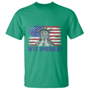 Funny American T Shirt Statue of Liberty WTF USA Freedom Satire TS14 Irish Green Print Your Wear
