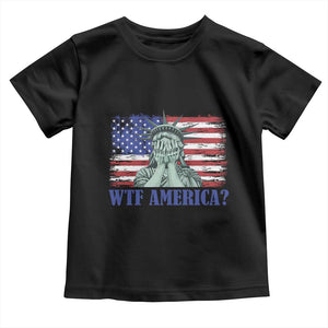Funny American Toddler T Shirt Statue of Liberty WTF USA Freedom Satire TS14 Black Print Your Wear