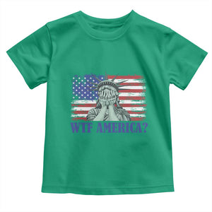 Funny American Toddler T Shirt Statue of Liberty WTF USA Freedom Satire TS14 Irish Green Print Your Wear