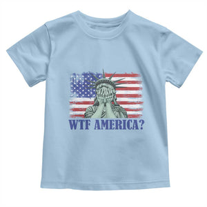 Funny American Toddler T Shirt Statue of Liberty WTF USA Freedom Satire TS14 Light Blue Print Your Wear