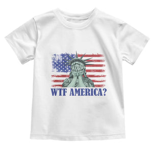 Funny American Toddler T Shirt Statue of Liberty WTF USA Freedom Satire TS14 White Print Your Wear