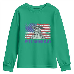 Funny American Youth Sweatshirt Statue of Liberty WTF USA Freedom Satire TS14 Irish Green Print Your Wear
