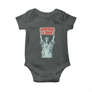 Antifa Fascism Baby Onesie Statue of Liberty Anti Fascism Patriotic TS14 Dark Heather Print Your Wear