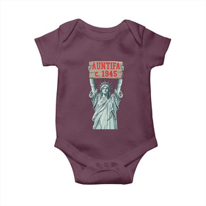 Antifa Fascism Baby Onesie Statue of Liberty Anti Fascism Patriotic TS14 Maroon Print Your Wear