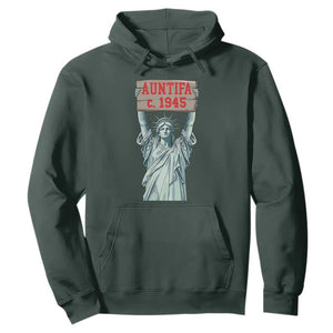 Antifa Fascism Hoodie Statue of Liberty Anti Fascism Patriotic TS14 Dark Forest Green Print Your Wear