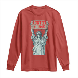 Antifa Fascism Long Sleeve Shirt Statue of Liberty Anti Fascism Patriotic TS14 Red Print Your Wear