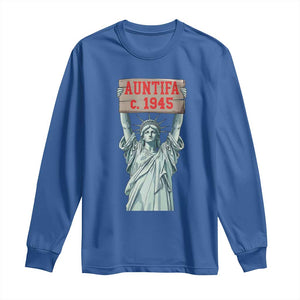 Antifa Fascism Long Sleeve Shirt Statue of Liberty Anti Fascism Patriotic TS14 Royal Blue Print Your Wear