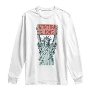 Antifa Fascism Long Sleeve Shirt Statue of Liberty Anti Fascism Patriotic TS14 White Print Your Wear