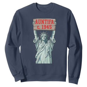 Antifa Fascism Sweatshirt Statue of Liberty Anti Fascism Patriotic TS14 Navy Print Your Wear