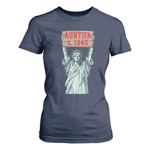 Antifa Fascism T Shirt For Women Statue of Liberty Anti Fascism Patriotic TS14 Navy Print Your Wear