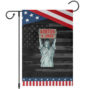 Antifa Fascism Garden Flag Statue of Liberty Anti Fascism Patriotic TS14 Distressed Black Blue Print Your Wear