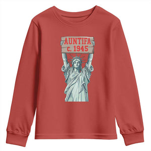 Antifa Fascism Youth Sweatshirt Statue of Liberty Anti Fascism Patriotic TS14 Red Print Your Wear