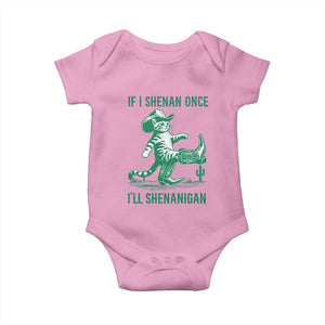 Cowboy Cat St Patrick Day Baby Onesie If I Shenan Once I'll Shenanigan TS14 Light Pink Print Your Wear