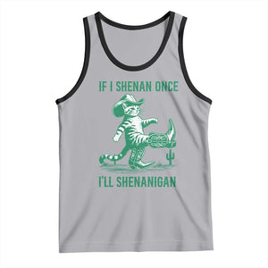Cowboy Cat St Patrick Day Tank Top If I Shenan Once I'll Shenanigan TS14 Athletic Heather Black Print Your Wear