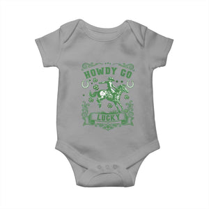 Cowboy St Patrick's Day Baby Onesie Howdy Go Lucky TS14 Sport Gray Print Your Wear