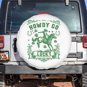 Cowboy St Patrick's Day Spare Tire Cover Howdy Go Lucky TS14 No hole White Print Your Wear