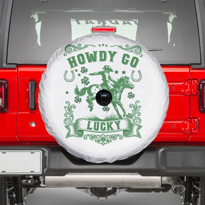 Cowboy St Patrick's Day Spare Tire Cover Howdy Go Lucky TS14 White Print Your Wear