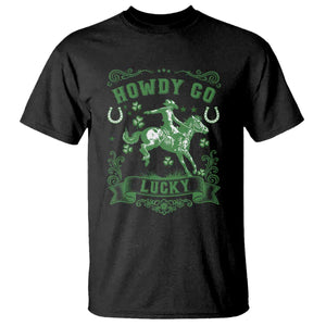 Cowboy St Patrick's Day T Shirt Howdy Go Lucky TS14 Black Print Your Wear