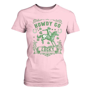 Cowboy St Patrick's Day T Shirt For Women Howdy Go Lucky TS14 Light Pink Print Your Wear