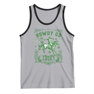 Cowboy St Patrick's Day Tank Top Howdy Go Lucky TS14 Athletic Heather Black Print Your Wear