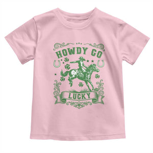 Cowboy St Patrick's Day Toddler T Shirt Howdy Go Lucky TS14 Light Pink Print Your Wear