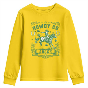 Cowboy St Patrick's Day Youth Sweatshirt Howdy Go Lucky TS14 Daisy Print Your Wear