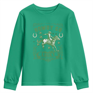 Cowboy St Patrick's Day Youth Sweatshirt Howdy Go Lucky TS14 Irish Green Print Your Wear