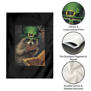 Funny Raccoon St Patrick's Day Garden Flag Raccoon Eating Corned Beef Meme TS14 Print Your Wear
