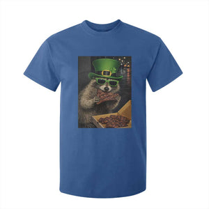 Funny Raccoon St Patrick's Day T Shirt For Kid Raccoon Eating Corned Beef Meme TS14 Royal Blue Print Your Wear
