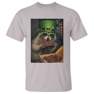 Funny Raccoon St Patrick's Day T Shirt Raccoon Eating Corned Beef Meme TS14 Ice Gray Print Your Wear