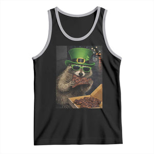 Funny Raccoon St Patrick's Day Tank Top Raccoon Eating Corned Beef Meme TS14 Black Athletic Heather Print Your Wear