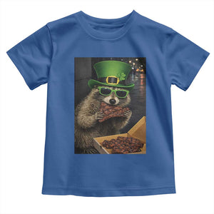 Funny Raccoon St Patrick's Day Toddler T Shirt Raccoon Eating Corned Beef Meme TS14 Royal Blue Print Your Wear