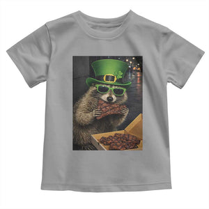Funny Raccoon St Patrick's Day Toddler T Shirt Raccoon Eating Corned Beef Meme TS14 Sport Gray Print Your Wear