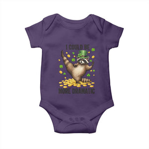 Funny Raccoon St Patrick's Day Baby Onesie I Could Be More Dramatic TS14 Purple Print Your Wear