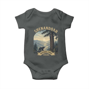 Shenandoah National Park Baby Onesie Vintage Virginia Nature Mountain Bear TS14 Dark Heather Print Your Wear
