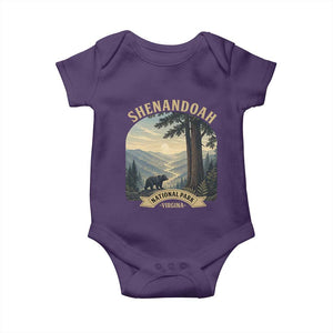 Shenandoah National Park Baby Onesie Vintage Virginia Nature Mountain Bear TS14 Purple Print Your Wear