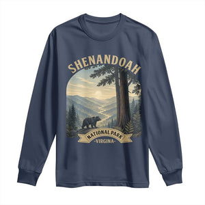 Shenandoah National Park Long Sleeve Shirt Vintage Virginia Nature Mountain Bear TS14 Navy Print Your Wear