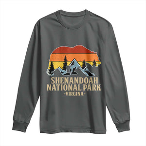 Shenandoah National Park Long Sleeve Shirt Vintage Virginia Mountains Bear TS14 Dark Heather Print Your Wear