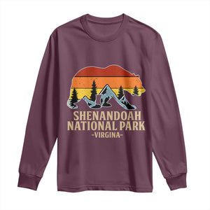Shenandoah National Park Long Sleeve Shirt Vintage Virginia Mountains Bear TS14 Maroon Print Your Wear