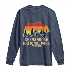 Shenandoah National Park Long Sleeve Shirt Vintage Virginia Mountains Bear TS14 Navy Print Your Wear