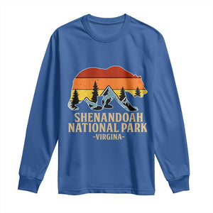 Shenandoah National Park Long Sleeve Shirt Vintage Virginia Mountains Bear TS14 Royal Blue Print Your Wear