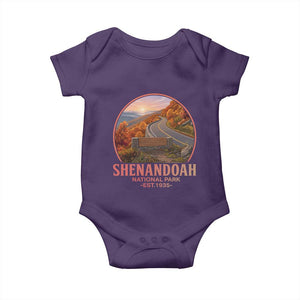 Shenandoah National Park Baby Onesie Vintage Virginia Mountain Landscape TS14 Purple Print Your Wear