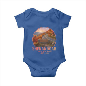 Shenandoah National Park Baby Onesie Vintage Virginia Mountain Landscape TS14 Royal Blue Print Your Wear