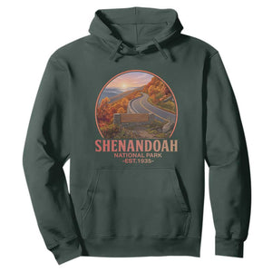 Shenandoah National Park Hoodie Vintage Virginia Mountain Landscape TS14 Dark Forest Green Print Your Wear