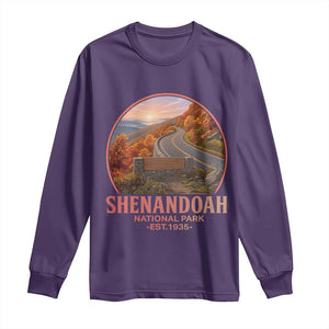 Shenandoah National Park Long Sleeve Shirt Vintage Virginia Mountain Landscape TS14 Purple Print Your Wear